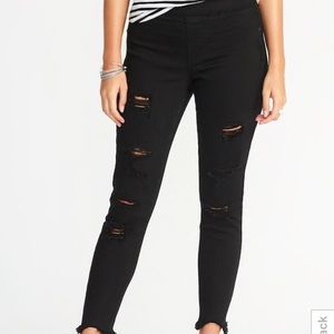 Old Navy Rockstar Jegging Black Distressed
